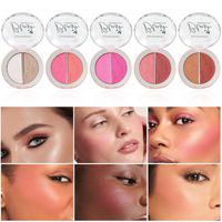 Palette de blush multi-usages HANDAIYAN, 2 couleurs, fini naturel, blush crème mat et scintillant, illuminateur, contour
