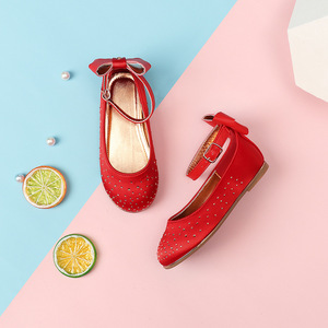 Logotipo personalizado Rhinestone niñas zapatos <span class=keywords><strong>de</strong></span> cristal hebilla Correa lazo nudo suave suela niños zapatos <span class=keywords><strong>de</strong></span> cuero niñas princesa zapatos al por mayor - Product Image 4