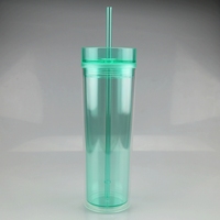 Gobelet à eau en plastique transparent avec paille, 16oz, style classique, pour l'été, nouvel arrivage, de qualité supérieure