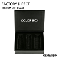 Caja de Regalo Magnética Portátil de Cartón Rígido con Logotipo Personalizado Impreso en Negro para Perfumes, con Inserto Personalizado