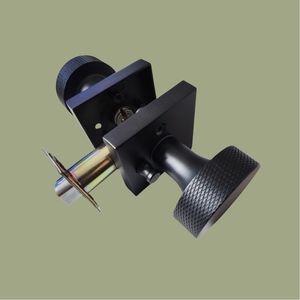 Set di Maniglie per Serrature a Mortasa con Rosetta Decorativa Moderna, Servizi di Pressofusione, Manopola Zigrinata in Lega di Zinco Nero Zincato - Product Image 5