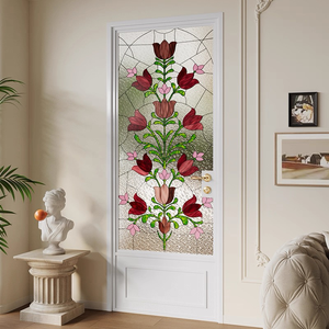 Plaque de <span class=keywords><strong>verre</strong></span> décorative en <span class=keywords><strong>cristal</strong></span> style <span class=keywords><strong>Tiffany</strong></span> à texture craquelée personnalisée, motifs multiples, pour décoration de mur rideau - Product Image 1