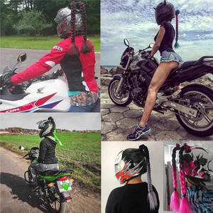 Trenzas de 24" para Casco de Moto para Mujer <span class=keywords><strong>con</strong></span> Ventosa de Sujeción y Doble Coleta - Product Image 5