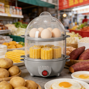 Cuiseur à œufs de haute qualité, capacité de 14 œufs, couches divisibles, cuiseur à œufs électrique automatique - Product Image 3
