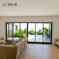 Porte coulissante à double vitrage avec cadre en aluminium, pour intérieur, extérieur, balcon, patio, modèle étroit et fin