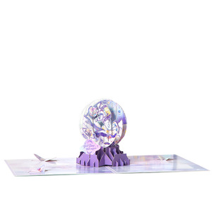 Elegante biglietto 3D con farfalla viola - Biglietto di auguri <span class=keywords><strong>pop</strong></span>-up olografico scintillante - Regalo artistico di benedizione per mamma, amica, insegnante - Product Image 5