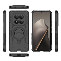 Étui de téléphone avec support de charge sans fil en métal, design luxueux, coque arrière antichoc pour Redmi Note 15 Pro