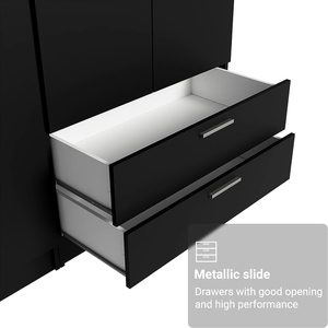 <span class=keywords><strong>Armario</strong></span> de Dormitorio con Estantes y Espacio para Colgar, Mueble Organizador de Ropa de Madera - Product Image 3