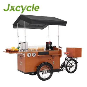 مقهى المحمول ثلاثية العجلات ماكينة بيع القهوة عربة 500w دراجة كهربائية ل الشارع بيع
