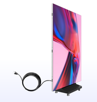 Écran d'affichage numérique portable à trois volets avec éclairage LED, léger, sur pied, pour les salons professionnels ou la publicité en magasin