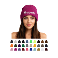 Fabricant de bonnets WES personnalisés Bonnets d'hiver chauds sans manchettes Chapeaux en tricot jacquard Bonnet doublé de soie avec doublure en satin