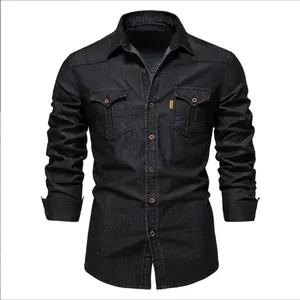 2024 New Men's Long Sleeves Casual oxford Plain Shirts