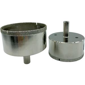 En stock: Brocas de diamante huecas XBM de 60 mm, 150 mm de longitud total, para perforación en seco y con agua, de 6 mm, electrochapadas, para vidrio. - Product Image 2