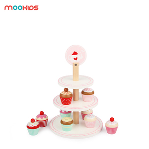Maison pour enfants en bois à trois couches support à gâteau cuisine maison après-midi thé crème glacée crème glacée Dessert jouets - Product Image 4