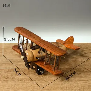 Retro Handmade De Madeira Avião modelo Criativo Casa Decoração presente aeronaves Crianças de Entretenimento Brinquedos airplant artesanato