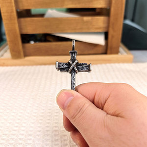 Non Tarnish Waterproof 316L Stainless Steel Gothic <b>Cross</b> Pendant Necklace for Men - Product Image 3