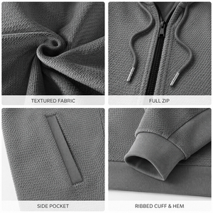 Men's Casual <b>Zip</b> <b>Up</b> Hoodie Soft Fleece Hooded Jacket Long Sleeve Warm Sweatshirt with Pockets for Daily Wear and Outdoor - Product Image 3