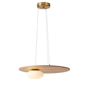 Plafonnier LED en bois de style minimaliste moderne, style nordique, luminaire suspendu japonais à tête unique pour salle à manger, personnalisé - Product Image 4