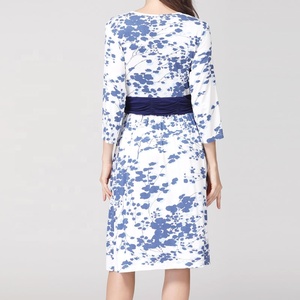 Emotion Moms Vente en gros Vêtements de maternité Jersey floral <span class=keywords><strong>Robe</strong></span> d'<span class=keywords><strong>allaitement</strong></span> en <span class=keywords><strong>coton</strong></span> avec manches 3/4 pour l'<span class=keywords><strong>allaitement</strong></span> - Product Image 2