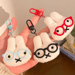 Creativity Cute Animal Plush Pendant Christmas Gift Glasses <b>Rabbit</b> Plush Keychain - Product Image 3