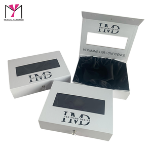 Caja de Peluca de Lujo con Logotipo Personalizado en Oferta, Juego de Empaque con Ventana y Bolsa de Plástico Transparente, Etiqueta para Cabello - Product Image 4