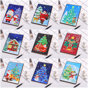 도매 크리스마스 시리즈 5d 다이아몬드 페인팅 노트북 산타 클로스 크리스마스 장식 메모장 DIY 크리스탈 다이아몬드 자수 - Product Image 1