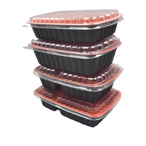 750ml 2 compartiments rouge et noir PP matériau flexible congélateur micro-ondes sécurité alimentaire récipient avec couvercle transparent - Product Image 4
