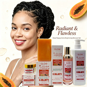 Ensemble de soins <span class=keywords><strong>éclaircissant</strong></span>s OEM au <span class=keywords><strong>glutathion</strong></span> et à la papaye : cible les taches brunes, l'inégalité du teint et les signes du vieillissement – Les meilleurs produits de soin pour la peau - Product Image 2