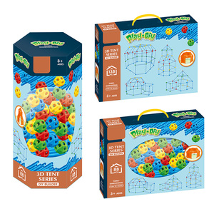 Linh hoạt xây dựng pháo đài xây dựng khối Kit giáo dục DIY chèn hạt Lều bộ điên lâu đài đồ chơi trẻ em chơi ABS nhựa - Product Image 5