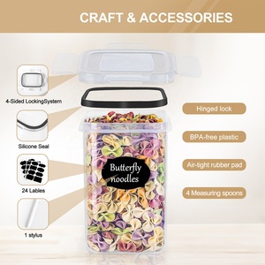 Thực Phẩm Cấp Nhựa Lưu Trữ Chúa-Kích Thước Khác Nhau Bộ Kín Stackable Hàng Khô Pasta Hạt Khô & Đồ Ăn Nhẹ Cho Nhà Bếp Lưu Trữ - Product Image 2