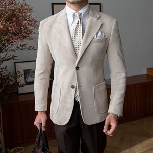 Costume Slim Fit en Velours Côtelé pour Homme Fabriqué en Turquie Blazer Décontracté Vintage Décontracté d'Affaires - Product Image 3