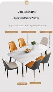 Juego de Comedor Moderno de 4 Piezas con Mesa de Piedra Sinterizada Resistente a los Arañazos, Patas de Metal, Diseño Plegable, 4 Plazas para la Cena - Product Image 3