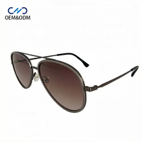 Lunettes de soleil classiques M90002 pour hommes et femmes, monture en métal à double pont, ultra légères, style aviateur, lunettes de soleil OEM et ODM