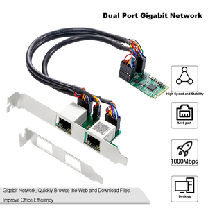 Tarjeta Ethernet Dual Gigabit Lekuo M.2 B+M Key RTL8111H PCIe X1 Interna con Cable para PC Industrial y Sistemas NAS Integrados en Stock D - Product Image 4
