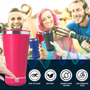 Vaso de acero inoxidable de doble pared de 17oz con abrebotellas <span class=keywords><strong>Hq</strong></span> Music BT altavoz taza elegante taza inteligente para beber para viajes - Product Image 2