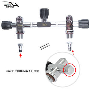 Válvula Integrada de Doble Tanque con Interruptor G3/4 para Mano Izquierda/Derecha, DIN+YOKE, para Buceo Profesional, Material de Fibra de Vidrio, KEEP DIVING - Product Image 2