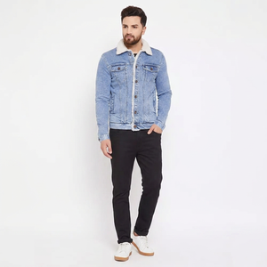 Denim <b>Jacket</b> for <b>Men</b> <b>Long</b> Sleeve Stylish New Design Best Selling Breathable Blank Fashion Outerwear - Product Image 1