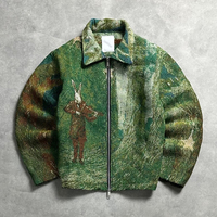 Ensemble de vestes en tapisserie YSJY personnalisées de haute qualité, style streetwear, surdimensionnées, avec fermeture éclair intégrale, en jacquard, pour hommes