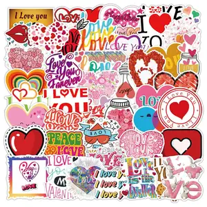 50Pcs Valentijnsdag Liefde Doodle Stickers Bagage Laptop Skateboard Koelkast Water Fles Waterdicht Sticker