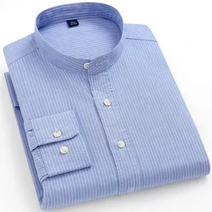 OEM الأزياء 2022 اليوسفي طوق 100% القطن العضوي شريط قمصان men's عادي مخطط أكسفورد قميص مكتب