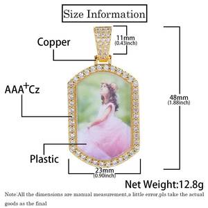 Colgante Hip Hop de Moissanita con Foto Personalizada, Plata de Ley 925, Incrustaciones de Diamantes, Cadena con Baño de Oro Real - Product Image 5