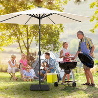 JH-Mech Support de parasol mobile en acier noir épaissi, durable et robuste, avec roulettes et base lestée