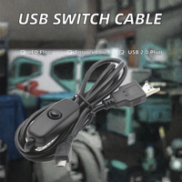 Kustom USB 2.0 hitam tipe a ke mikro B kabel saklar dengan jaket PVC dan Braid perisai untuk lampu LED & pompa on off saklar 501