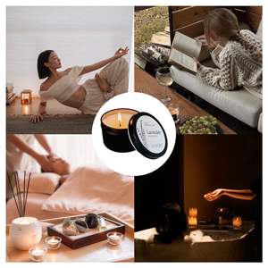 Juego de 4 Velas de Cera de Soja Negra LANJO - Caja de Regalo Ecológica de Aromaterapia con 4 Aromas para Decoración Navideña y Meditación - Product Image 6