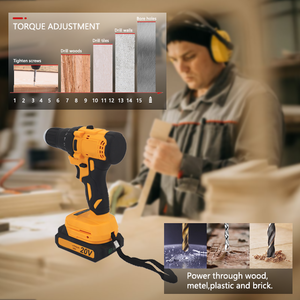 Ensemble de perceuse sans fil à batterie lithium-ion 21V outil à main pour tournevis électrique pour projets d'amélioration de l'habitat - Product Image 6