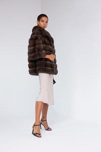 Manteau de vison de sable noir pour femmes moelleux de luxe direct d'usine avec grand col carré nouveau design <span class=keywords><strong>acheter</strong></span> manteau de sable manteau de vison - Product Image 5