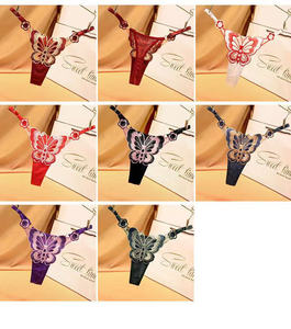 กางเกงในเซ็กซี่แบบดั้งเดิมขายส่งสำหรับผู้หญิง ลายปักอนิเมะญี่ปุ่น ยั่วยวนใจ ปรับขนาดได้ ไซส์พลัส แบบจีสตริง ODM - Product Image 2