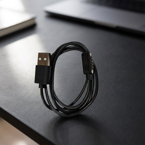 สายชาร์จเร็วสำหรับสมาร์ทวอทช์ แบบ 2 พิน/4 พิน ชนิด Pogo Pin Type-C  วัสดุ PVC พลาสติก  พร้อมแม่เหล็ก  ความยาว 50 ซม.  สายทองแดงทนทาน  รองรับแรงดันไฟฟ้า 5V/12V  ความเร็วสูง - Product Image 1