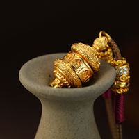 Collier en corde nouée fait main avec pendentif cylindrique rotatif rouge et or pour femme TANGPEI, bijoux tendance