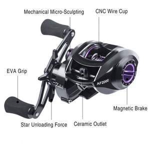 Gulungan umpan rem magnetik kualitas tinggi gulungan Caster umpan lempar tarikan maksimal 8KG roda pancing surfing Pesca - Product Image 5